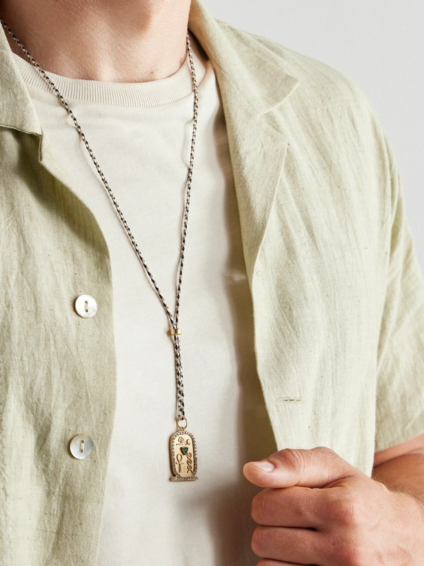 Photo: Jacquie Aiche - Gold, Silk, Diamond and Emerald Necklace