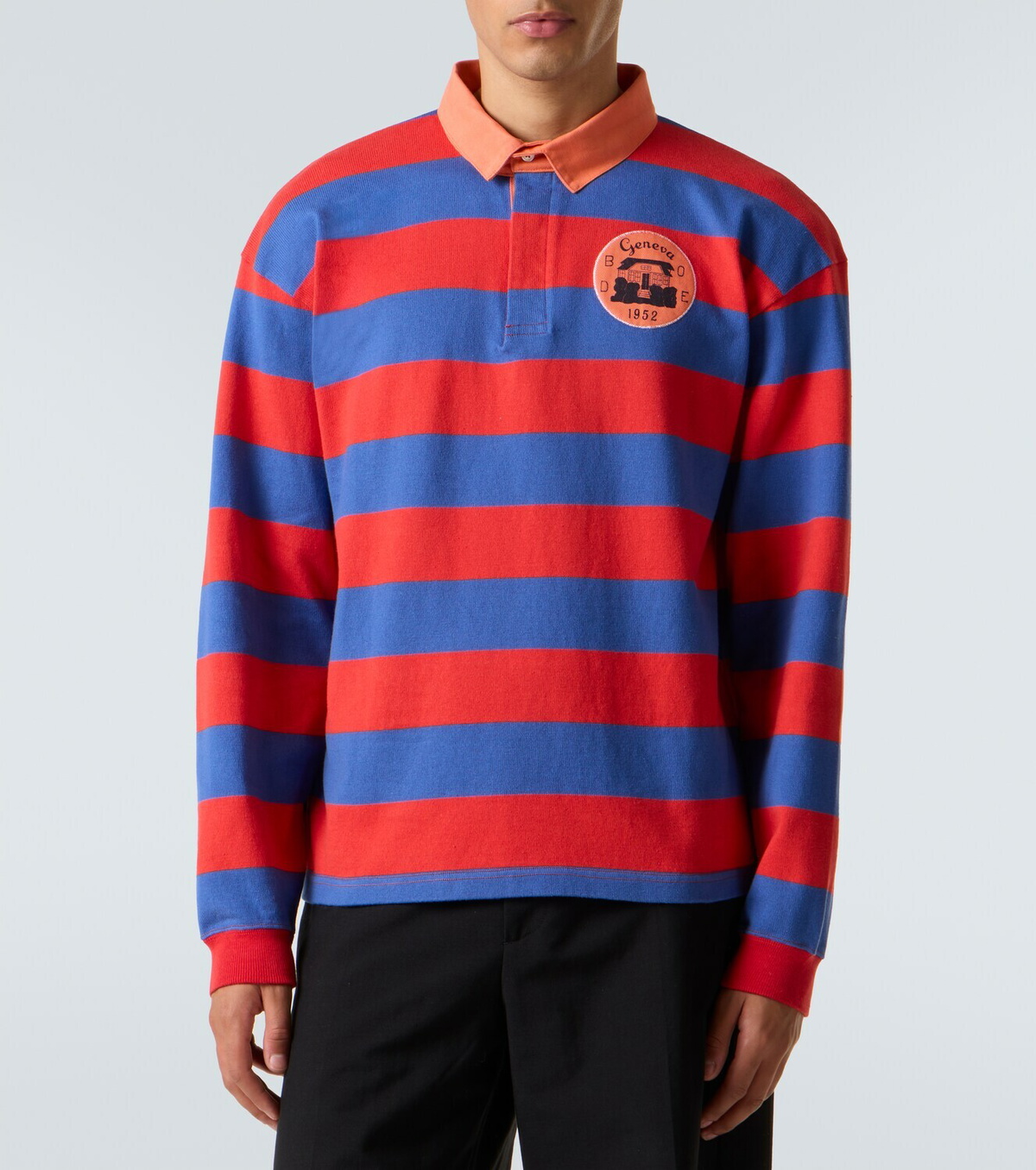 Bode Striped cotton polo shirt