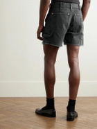 Enfants Riches Déprimés - Slim-Fit Distressed Herringbone Denim Shorts - Black