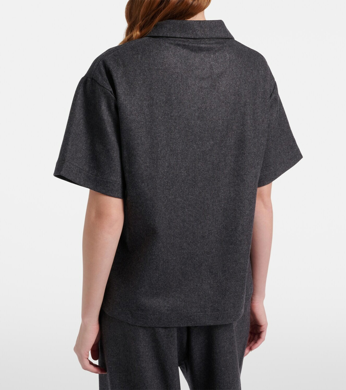 Asceno Modena wool and cashmere flannel polo shirt