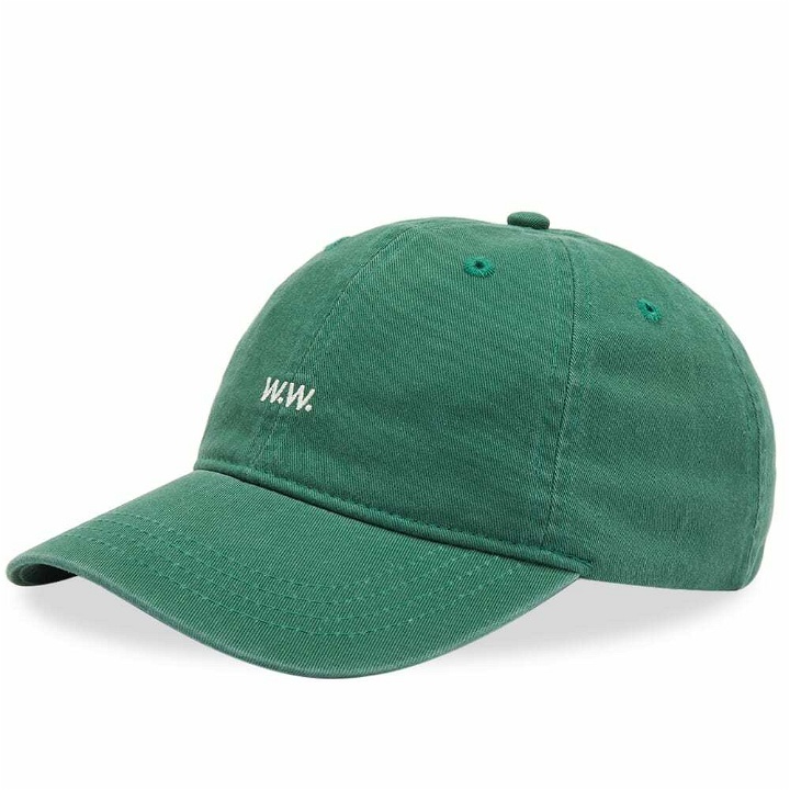 Photo: Wood Wood Men's Low Profile Logo Cap in Forest Green
