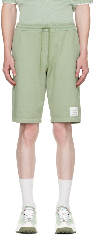 Photo: Thom Browne Green Garment-Dyed Shorts