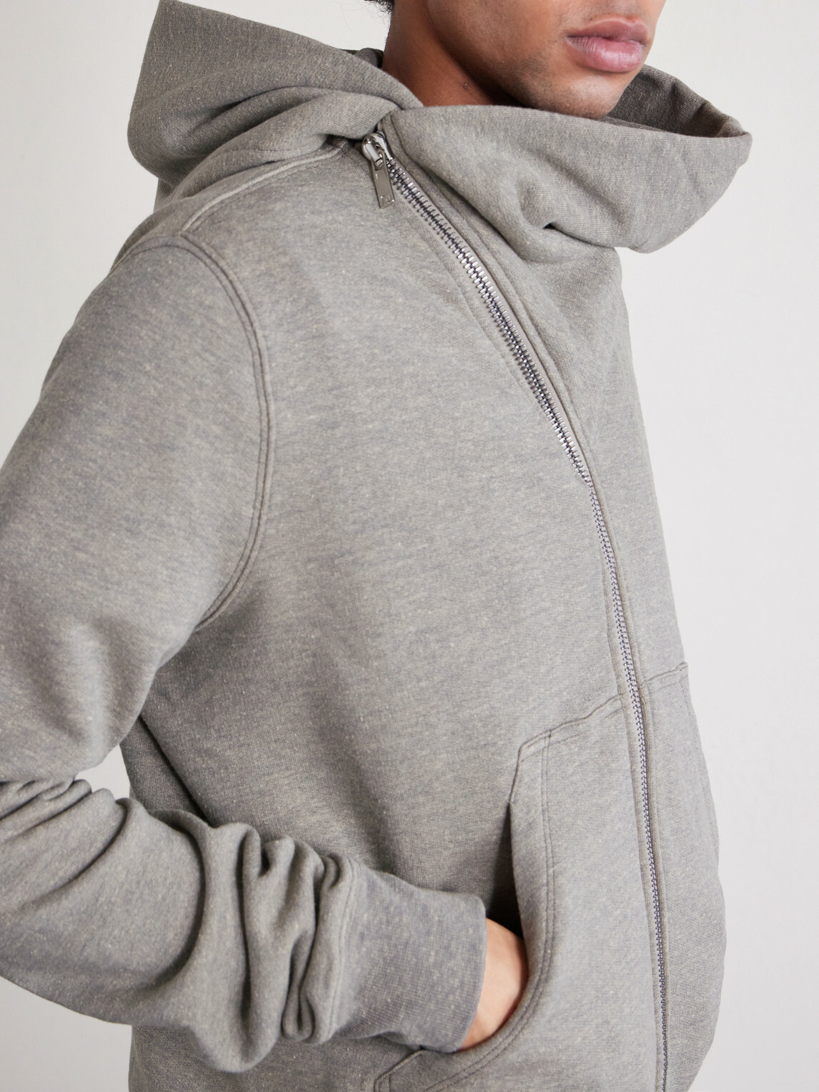 DRKSHDW by Rick Owens - Mountain Zip-Up Cotton-Blend Hoodie - Gray