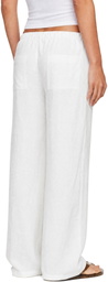 LESET White Daniel Drawstring Pocket Trousers
