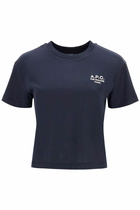 A. P.C. cropped t-shirt in dark blue organic cotton Blue