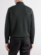 Inis Meáin - Wool and Linen-Blend Zip-Up Cardigan - Green