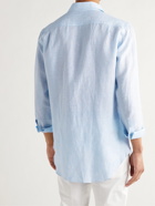 LORO PIANA - Striped Linen Shirt - Blue