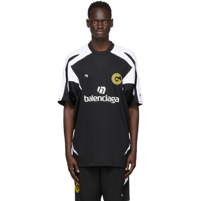 Photo: Balenciaga Black and White Mesh Soccer T-Shirt
