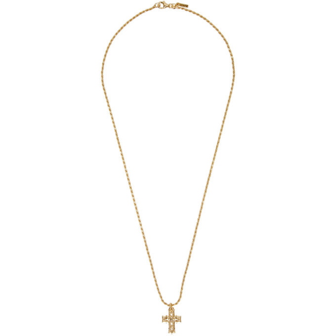 Photo: Emanuele Bicocchi SSENSE Exclusive Gold Medium Cross Necklace