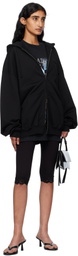 VETEMENTS Black Logo Oversized Zip-Up Hoodie