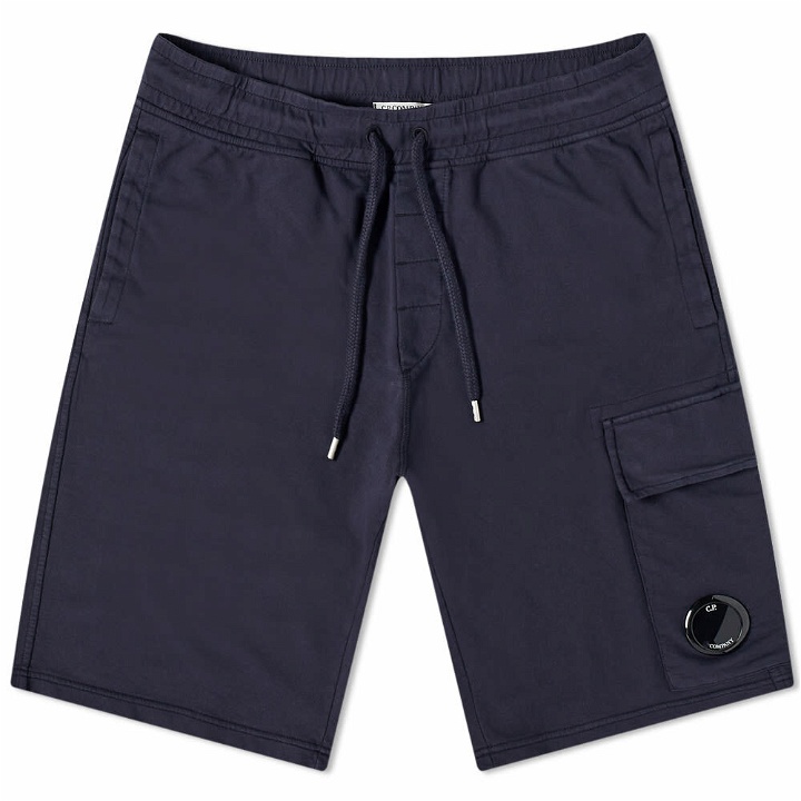 Photo: C.P. Company Men's Lens Pocket Sweat Shorts in Total Eclipse
