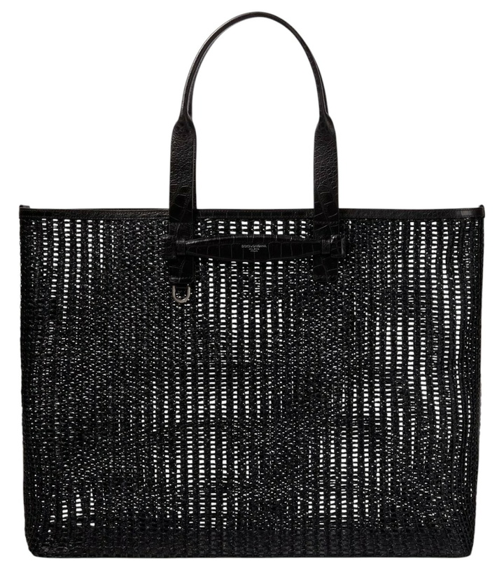 Photo: Dolce&Gabbana Adamo woven leather-trimmed shopper