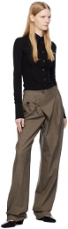 Peter Do Brown Wrap Trousers