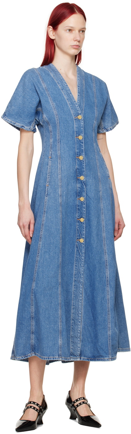 GANNI Blue Circulose Future Denim Dress GANNI