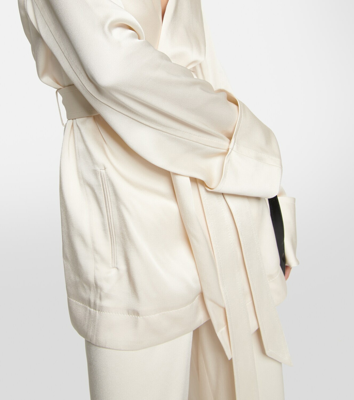 Saint Laurent Hooded crêpe satin wrap Saint Laurent