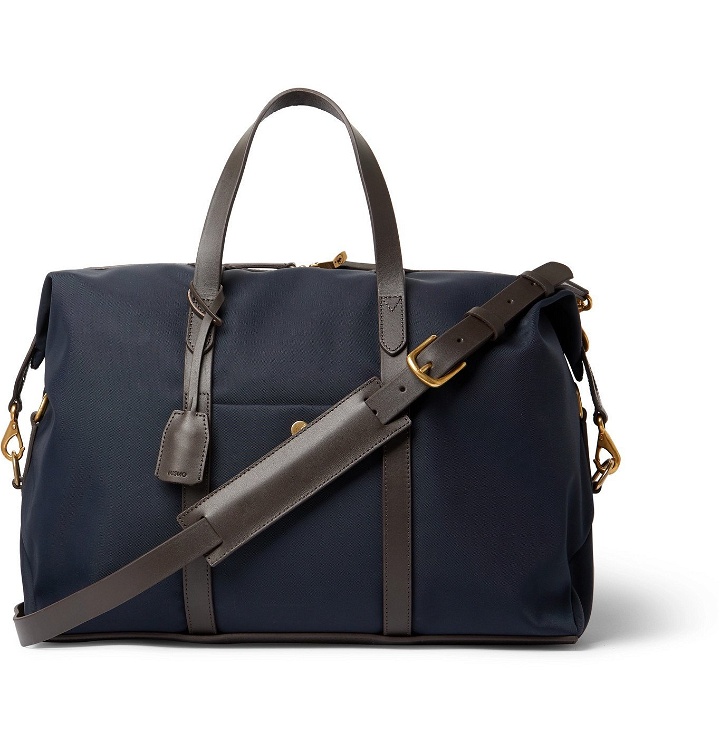 Photo: Mismo - Leather-Trimmed Nylon Holdall - Blue
