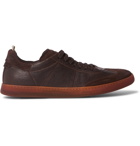 Officine Creative - Kombo Nubuck-Trimmed Leather Sneakers - Brown