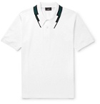 Dunhill - Slim-Fit Contrast-Tipped Cotton-Piqué Polo Shirt - White