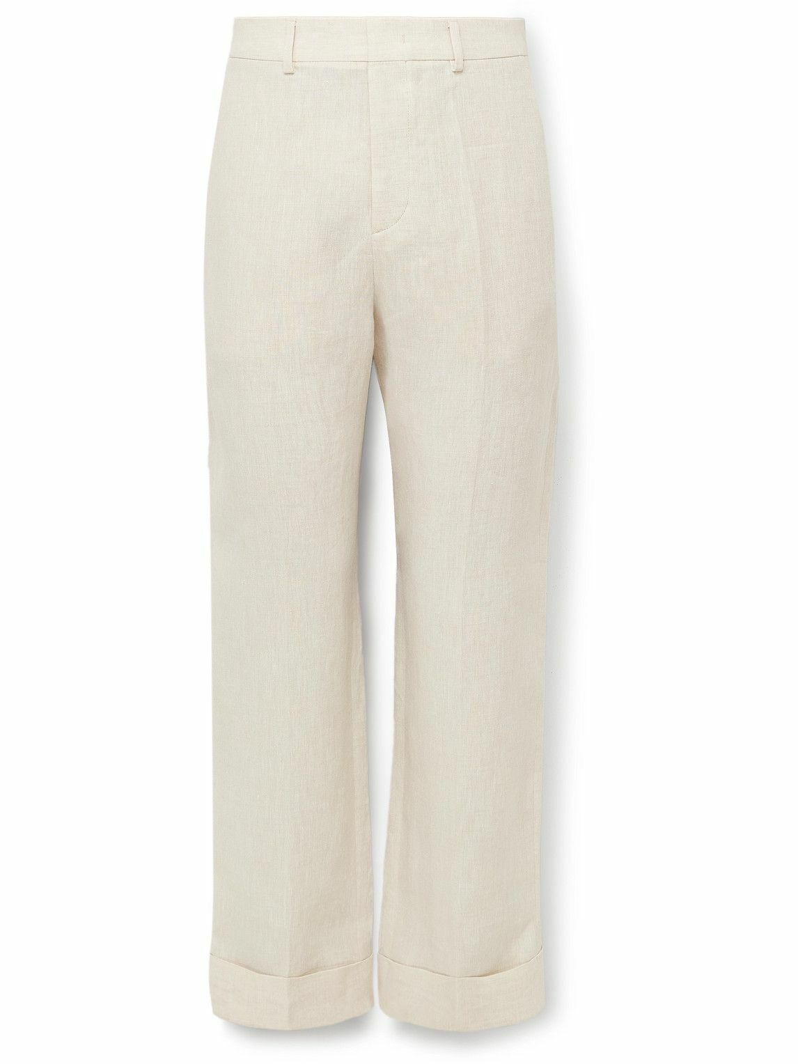 Valentino Garavani - Tapered Linen Trousers - White
