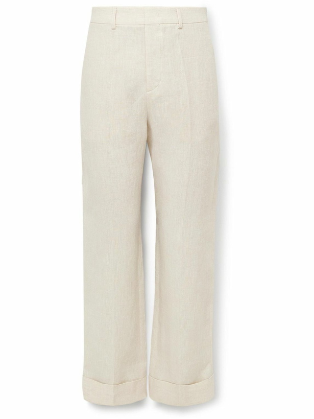 Photo: Valentino Garavani - Tapered Linen Trousers - White
