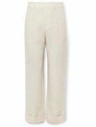 Valentino Garavani - Tapered Linen Trousers - White