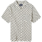 Portuguese Flannel Men's Net Vacation Shirt in White/Black