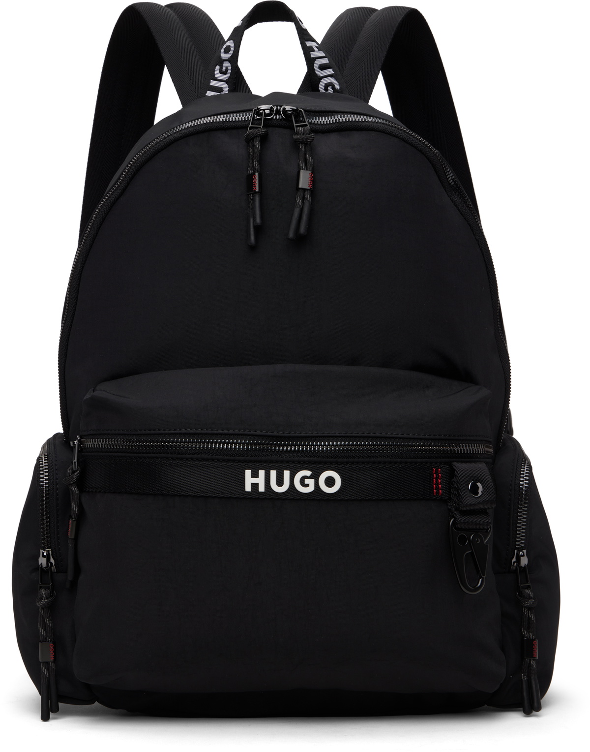 Hugo Black Multi Pocket Contrast Logo Backpack Hugo Boss