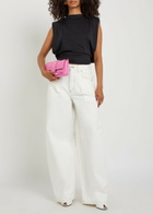 Jacquemus Le Marcel Moisson Open-back Paper-blend top Black