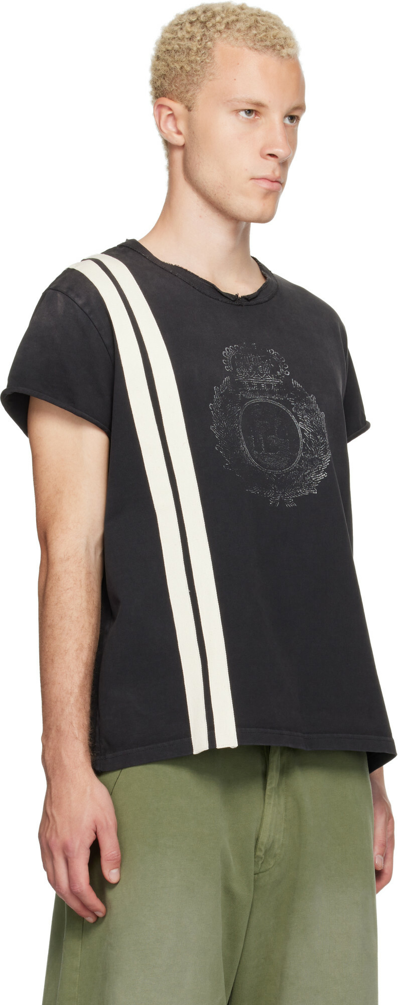 424 Black Capped Thermal T-shirt