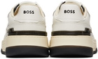 BOSS White & Black Leather Sneakers