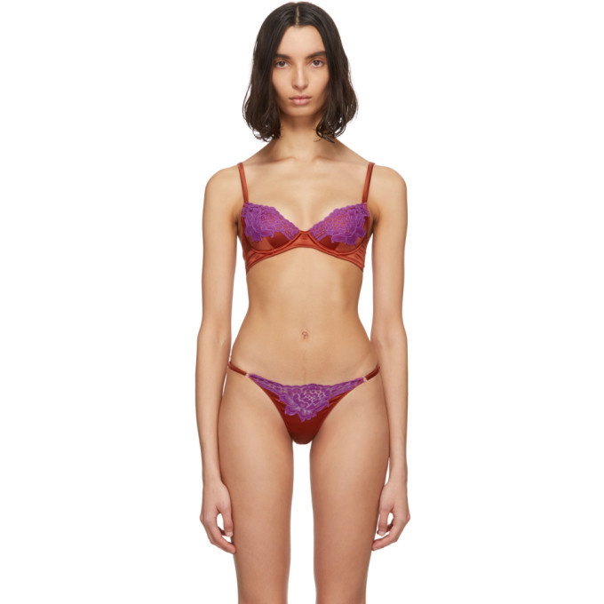 Photo: Fleur du Mal Red and Purple Lace James Cheeky Bra