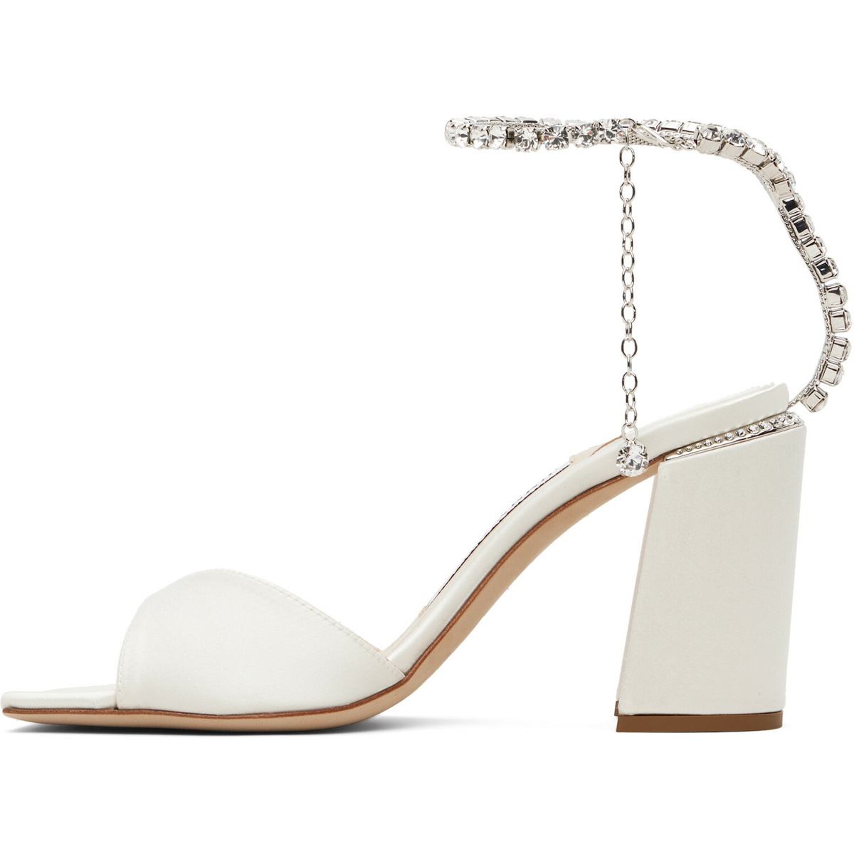 Jimmy Choo White Saeda Block Heel 85 Heeled Sandals