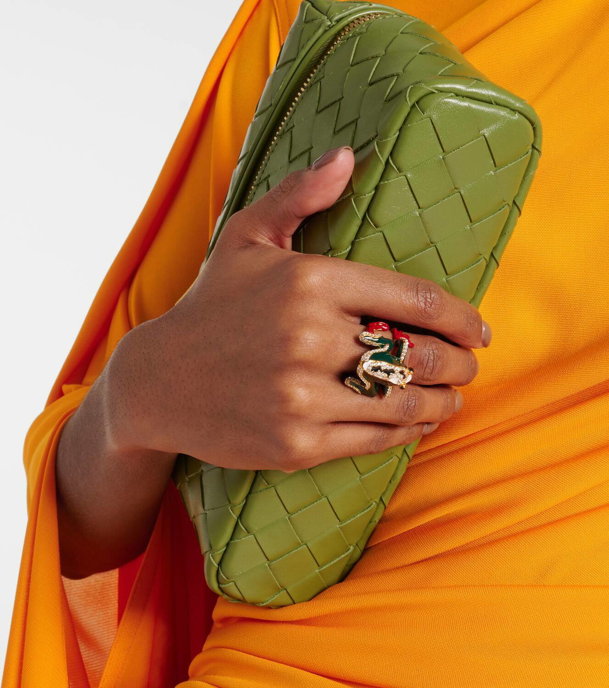 Bottega Veneta Rana embellished 18kt gold-plated sterling