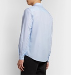 AMI - The Smiley Company Button-Down Collar Logo-Appliquéd Cotton Oxford Shirt - Blue