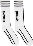 Maison Kitsuné White & Black Sporty Socks