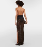 Aya Muse Enodia sequined halterneck maxi dress