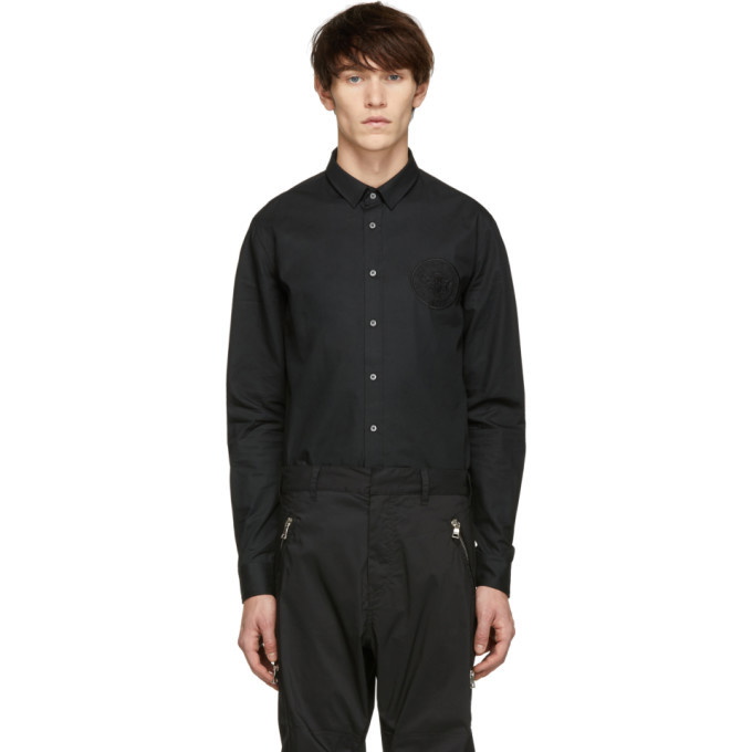 Photo: Balmain Black Embroidered Medallion Shirt