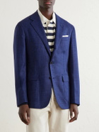 Dunhill - Checked Wool, Silk and Cashmere-Blend Blazer - Blue