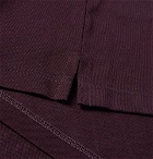 Lanvin - Slim-Fit Grosgrain-Trimmed Cotton-Piqué Polo Shirt - Men - Merlot