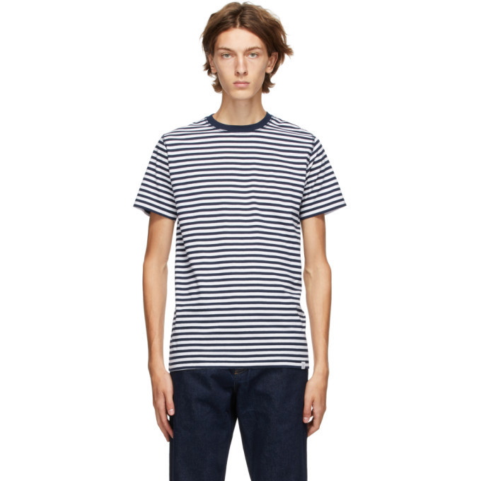 Photo: Norse Projects Navy and White Striped Niels T-Shirt