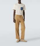 Moncler Denim-trimmed cotton jersey T-shirt