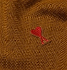AMI - Logo-Appliquéd Merino Wool Sweater - Brown