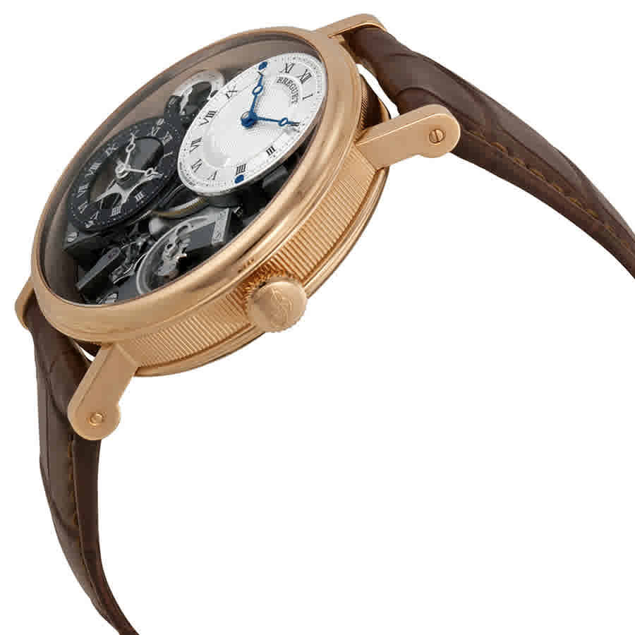 Breguet Tradition GMT Manual Skeletal Dial Leather Mens Watch 7067BRG19W6