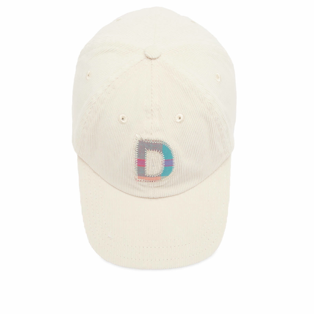 Drake's Men's Applique Logo Linen Baseball Cap in Ecru 