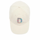 Drake's Men's Applique Logo Linen Baseball Cap in Ecru 