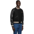 Gucci Black Felt and Leather Bomber Jacket