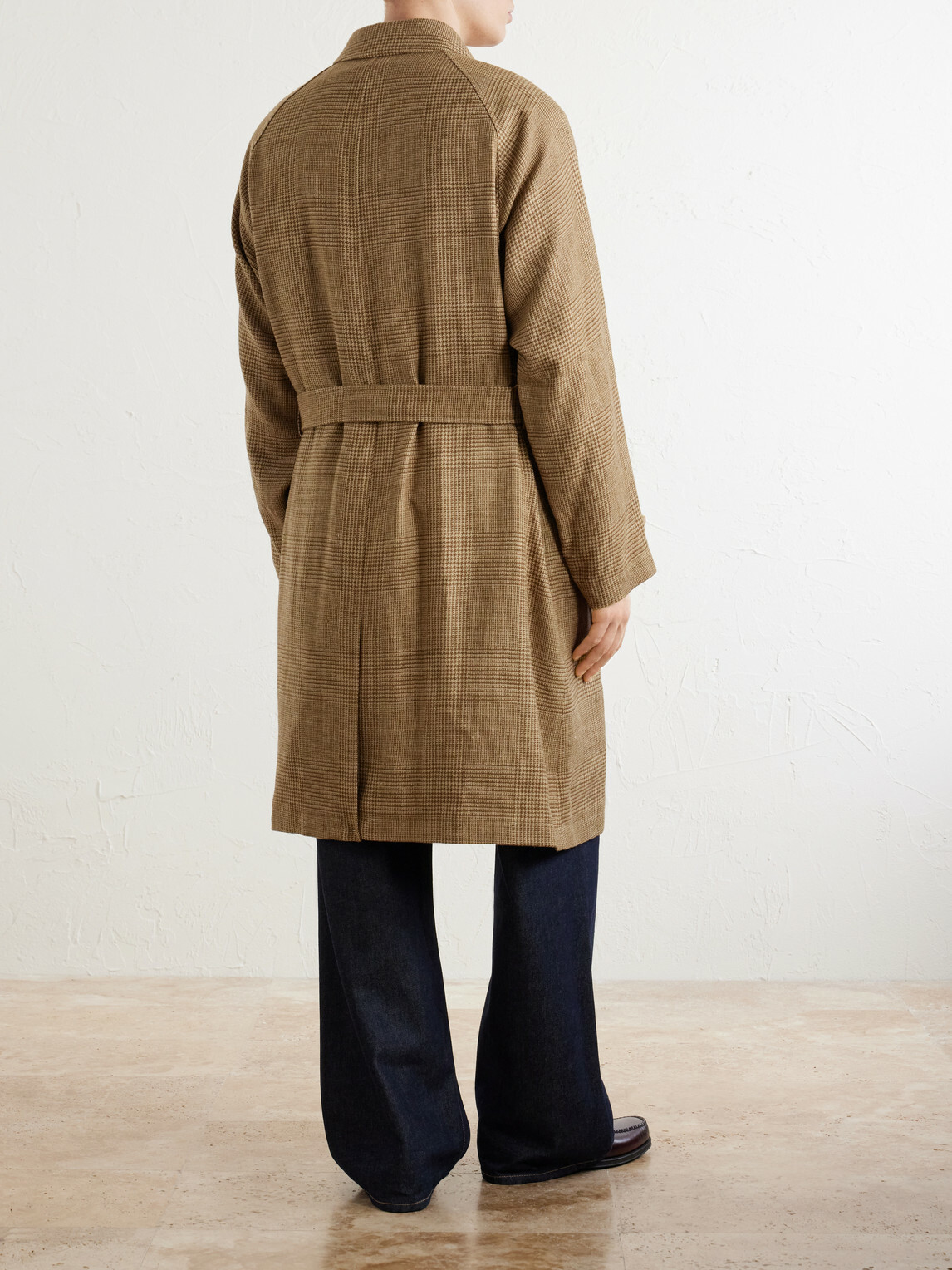 Polo Ralph Lauren - Houndstooth Wool, Silk and Linen-Blend Coat - Neutrals