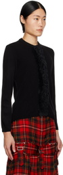 Black Comme des Garçons Black Faux-Fur Trim Sweater
