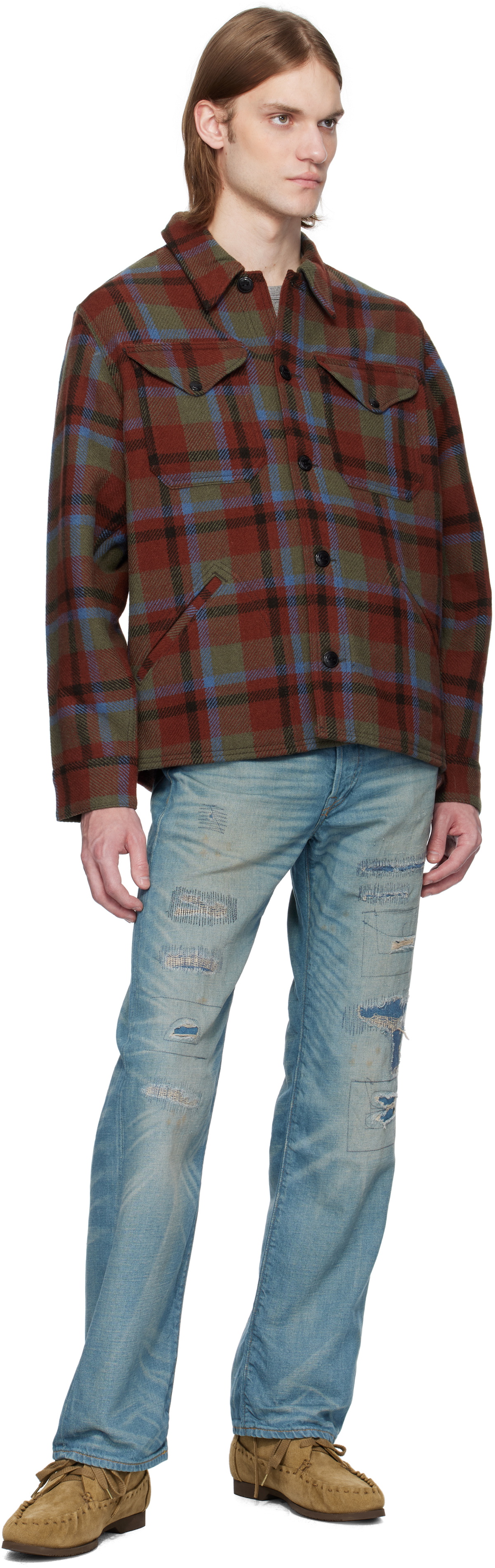 RRL Multicolor Wool Ace Cruiser Shirt Jacket RRL