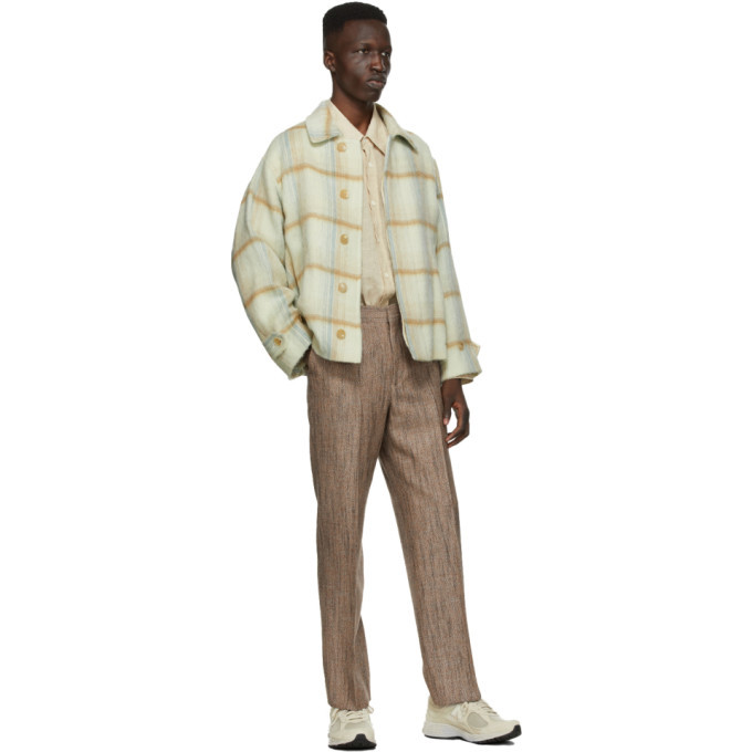 AURALEE Beige Alpaca Check Jacket Auralee